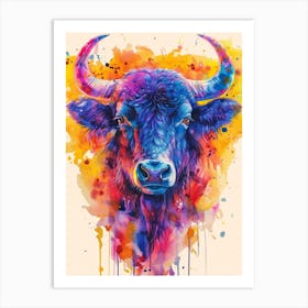 Colorful Bull 1 Art Print
