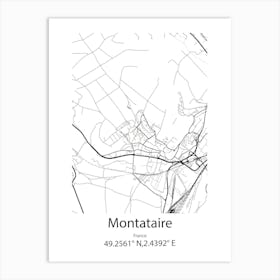 Montataire,France Minimalist Map Art Print