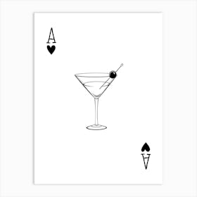 Martini Playing Card Poster Art Print