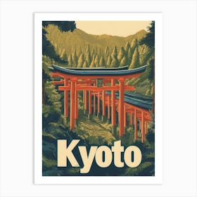 Aihrgdesign A Vintage Travel Poster Of Kyoto Featuring The Ic C9979887 E24f 4903 Afef D18d7801aecb 1 Art Print