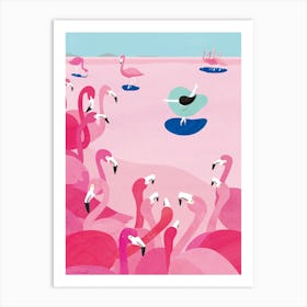 Pink On Lookers Art Print