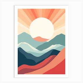 Sunrise Over Mountains Art Print