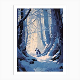 Winter Badger 1 Illustration Art Print