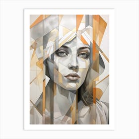 Abstract Geometric Lady Portrait 32 Art Print