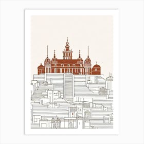 Main Market Square Krakow Boho Landmark Illustration Art Print