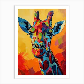 Colourful Giraffe Portrait 3 Art Print