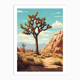  Retro Illustration Of A Joshua Tree In Mountain 4 Art Print