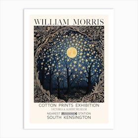 William Morris Exhibition Poster - Night Sky Art Print