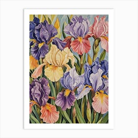 Pastel Irises no2 Art Print