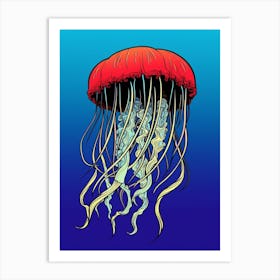 Sea Nettle Jellyfish Pop Art Illustration 5 Art Print