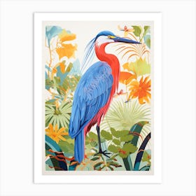 Colourful Bird Painting Great Blue Heron 3 Art Print