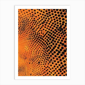 Abstract Polka Dots Orange Art Print