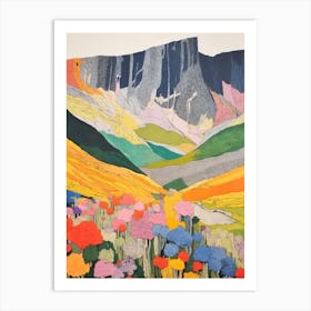 Cadair Idris Wales 2 Colourful Mountain Illustration Art Print