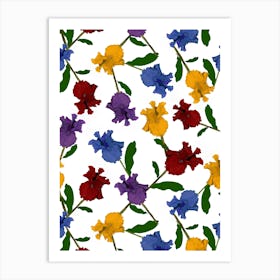 Colorful Iris Flower Art Print