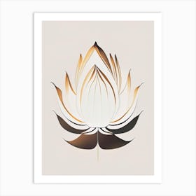 Giant Lotus Retro Minimal 2 Art Print