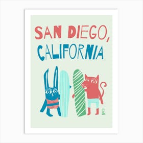 San Diego, Surfers Art Print