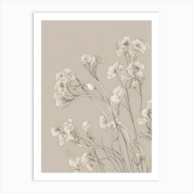 White Flowers 1 Art Print