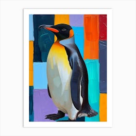 King Penguin Isabela Island Colour Block Painting 5 Art Print
