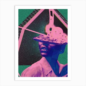 Afrofuturist collage African art comic space trippy surrealist Art Print