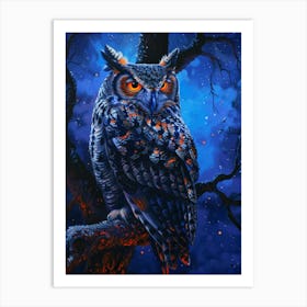 Owl In The Night 1 Art Print