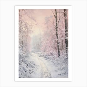 Dreamy Winter Painting Olympic National Park United States 4 Art Print