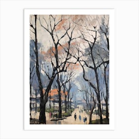 Winter City Park Painting Yoyogi Park Taipei Taiwan 6 Art Print