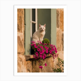 Cat in Window Art Print