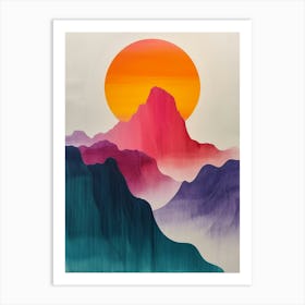 Sunset Over The Mountains 6 Art Print