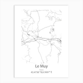 Le Muy,France Minimalist Map Art Print