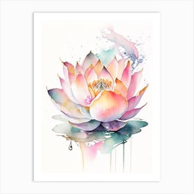 Lotus Flower, Buddhist Symbol Watercolour 6 Art Print
