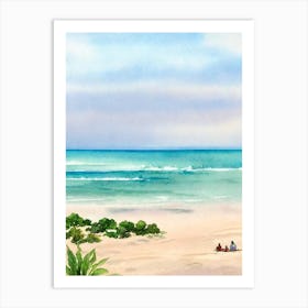 Cha Am Beach, Thailand Watercolour Art Print