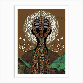 Woman With Braids 1 Art Print