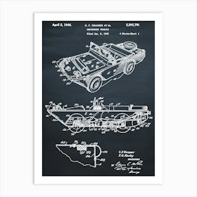 1943 Amphibious Vehicle The Duck Art Print