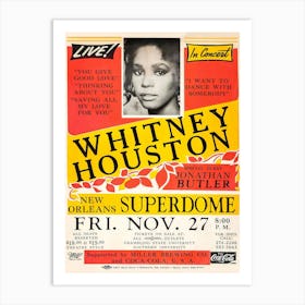 Whitney Houston 1987 Concert Poster Art Print