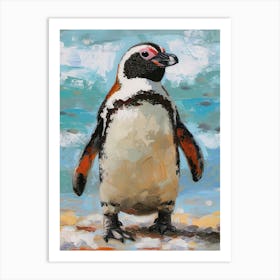African Penguin Volunteer Point Oil Painting 2 Art Print