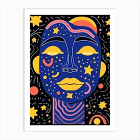 Zodiac Face Illustration 4 Art Print