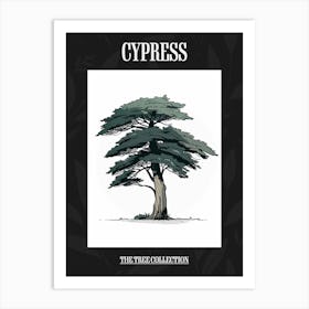 Cypress Tree Pixel Illustration 2 Poster Art Print