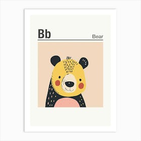 Animals Alphabet Bear 2 Art Print