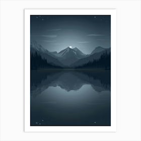 Moonlight In The Mountains 16 Art Print