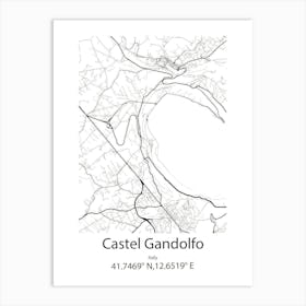 Castel Gandolfo,Italy Minimalist Map Poster