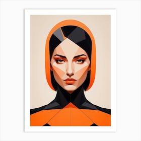Woman Portrait Minimalism Geometric Pop Art (18) Art Print