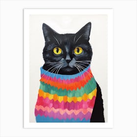 Baby Animal Wearing Sweater Cat 1 Art Print