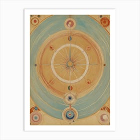 Planetary Golden Compass Art Print