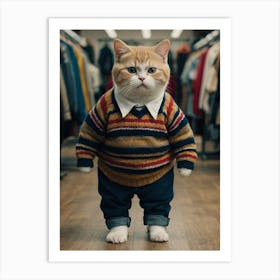 Cat In A Sweater 4 Art Print