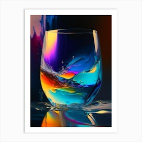 Glass Of Water Water Waterscape Bright Abstract 2 Art Print