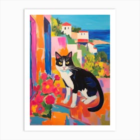 Painting Of A Cat In Ibiza Spain 5 Art Print