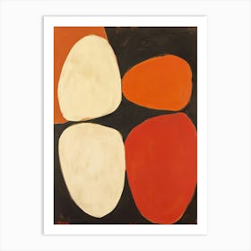 'Three Orange Shapes' Art Art Print