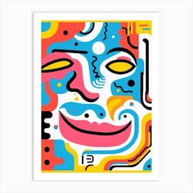Swirl Abstract Face 3 Art Print