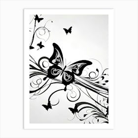 Black And White Butterfly 4 Art Print