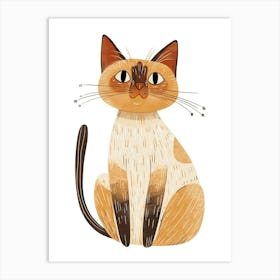 Tonkinese Cat Clipart Illustration 2 Art Print